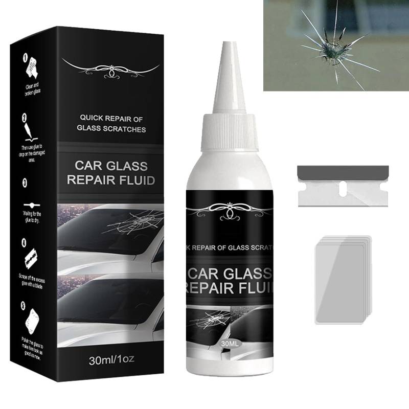 KOAHDE Windschutzscheibe Reparaturset,Auto Windshield Repair Kit,Glas Reparatur Flüssigkeit,Glas Reparatur Set,zur Reparatur von Windschutzscheiben, Rissen,in Sternform und Risse in Halbmondform von KOAHDE