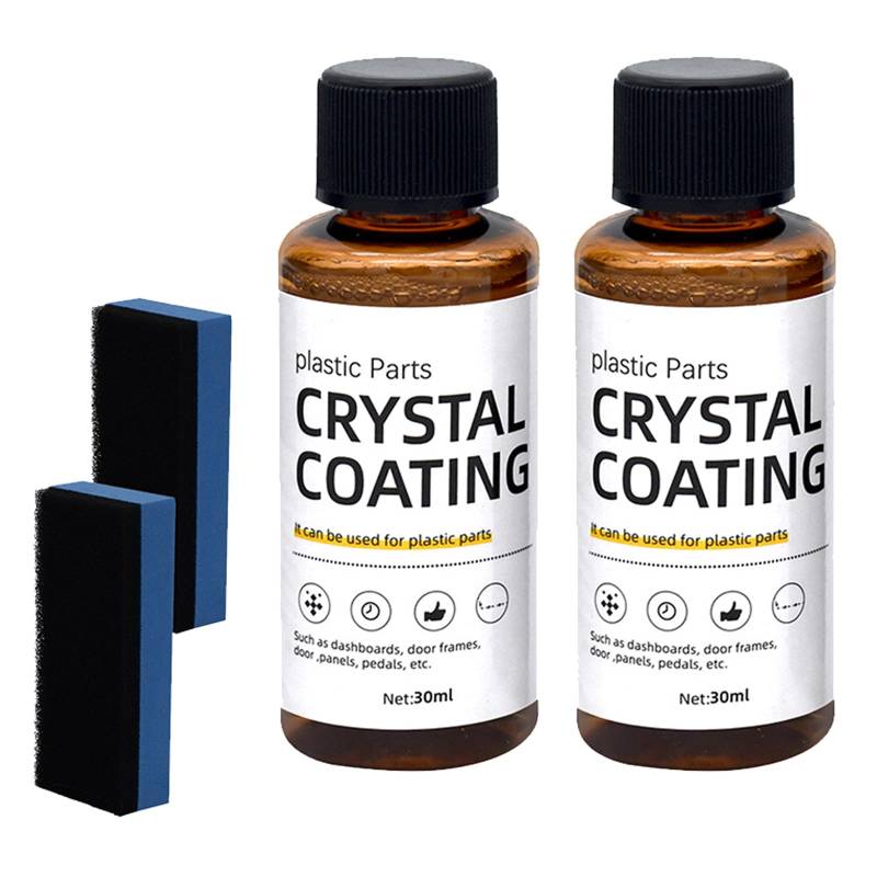 Kristallbeschichtung von Kunststoffteilen,Shiny Car Stuff Crystal Coating,Crystal Coating Kunststoff,Kunststoffteile Kristallbeschichtung für Auto,Kunststoffteile Kristalline Beschichtung,30ML,2PC von KOAHDE