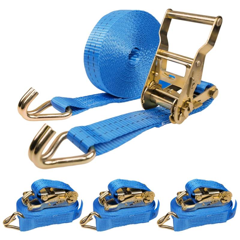 4 Stück Spanngurte mit Ratsche und Haken - 6m 2000kg 35mm - Zurrgurte - TÜV G/S zertifizierte Ratschengurte DIN EN 12195-2 - KODIAK STRAPS von KODIAK STRAPS