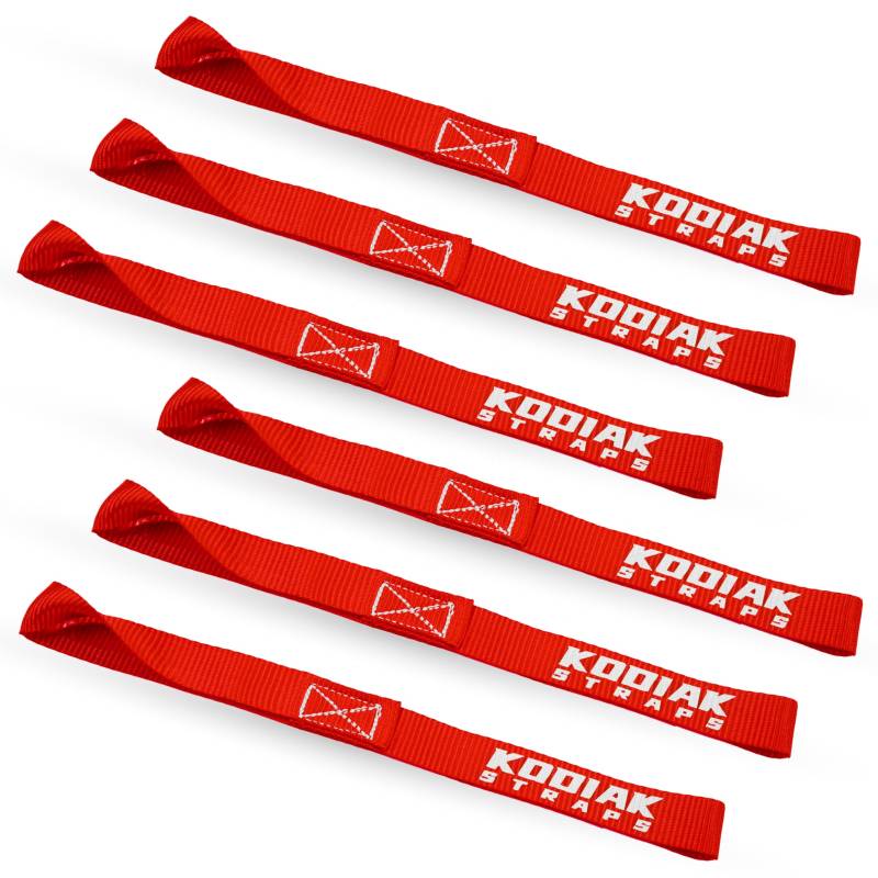 Soft Loop Spanngurte – 2,5 x 30,5 cm – 2 kg Tragkraft – Rot, 6 Stück – Schlaufen zur Sicherung von ATV, UTV, Motorrädern, Rollern, Dirt Bikes, Rasen- und Gartengeräten von KODIAK STRAPS von KODIAK STRAPS