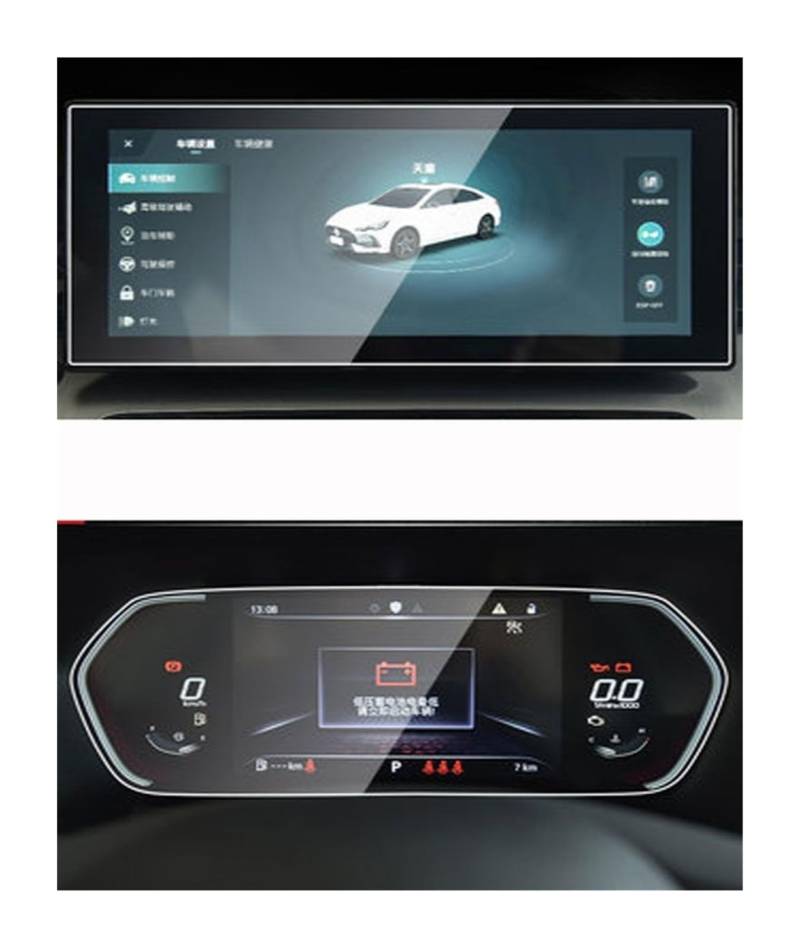 Auto Displayschutz Folie Displayschutz Aus Gehärtetem Glas Für MG Für GT 2022 Autoinformationen GPS-Navigation Innenraum Armaturenbrett-Zubehör(GPS and Dashboard) von KOEHXJ