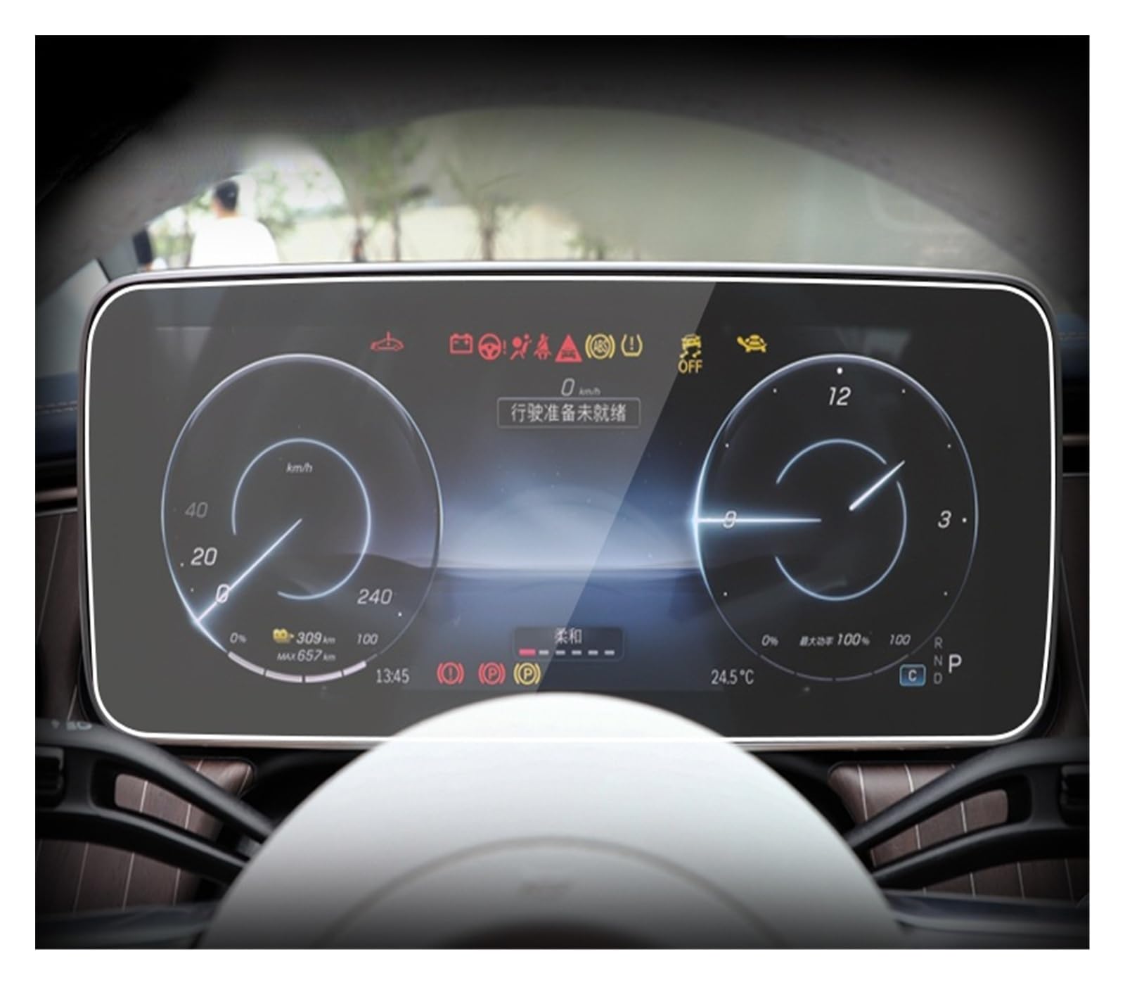 Auto Displayschutz Folie Für Benz Für EQE 2022 Armaturenbrettfolie Digital Cockpit Kratzschutz Navigationsglas Autoinnenausstattung(Speedometer Film) von KOEHXJ