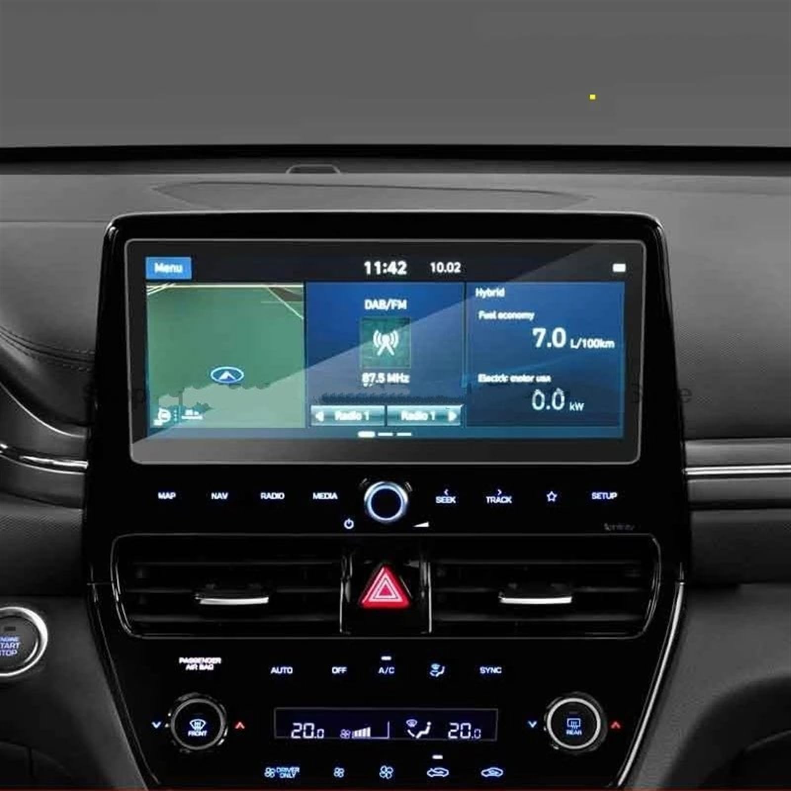 Auto Displayschutz Folie Für Hyundai Für Ioniq 2020 10,25 Zoll Autoradio GPS-Navigation Innenaufkleber Kratzfester Displayschutz Aus Gehärtetem Glas von KOEHXJ