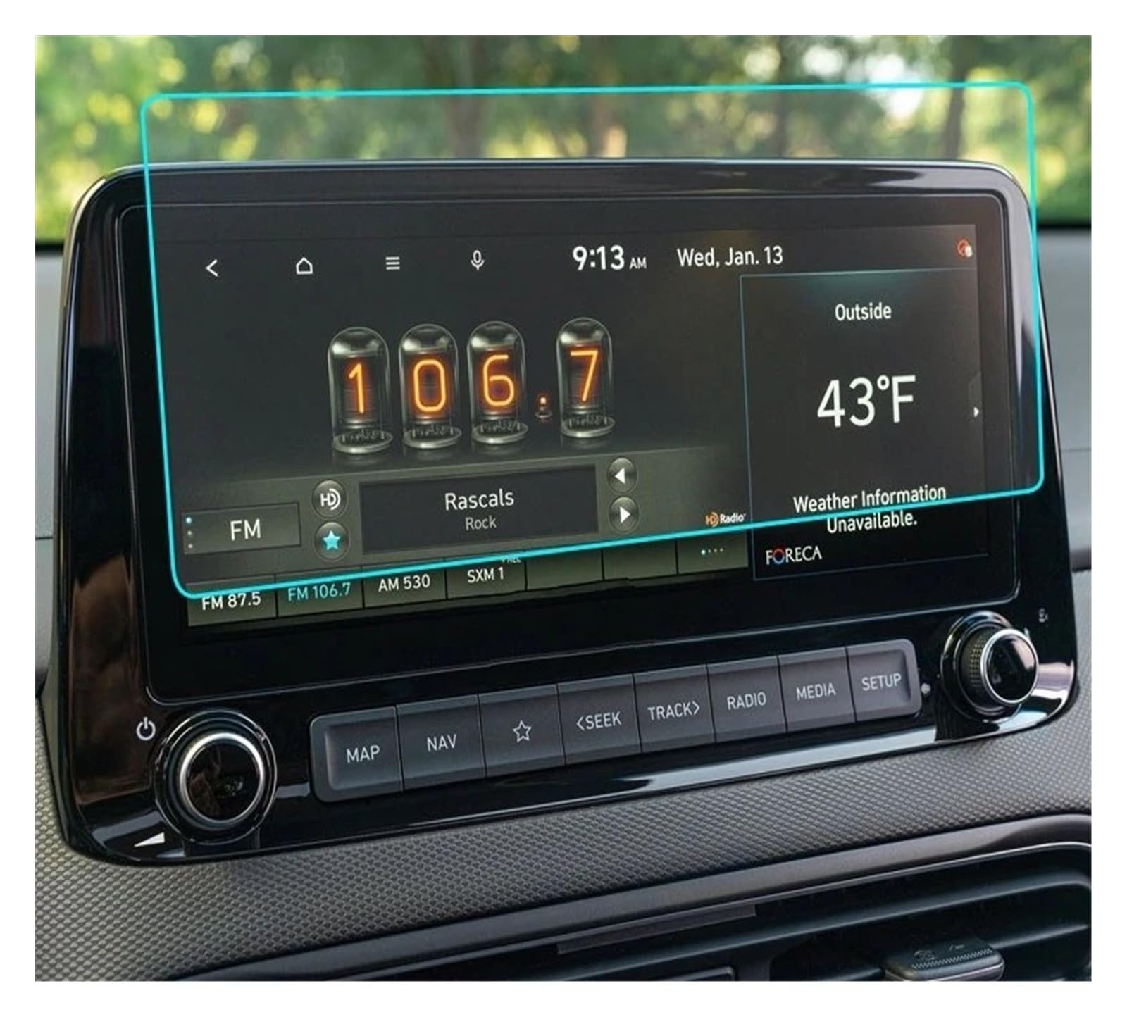 Auto Displayschutz Folie Für Hyundai Für Kona 2022 Auto GPS Navigation Gehärtetem Glas Bildschirm Schutz Film Auto Screen Protector von KOEHXJ