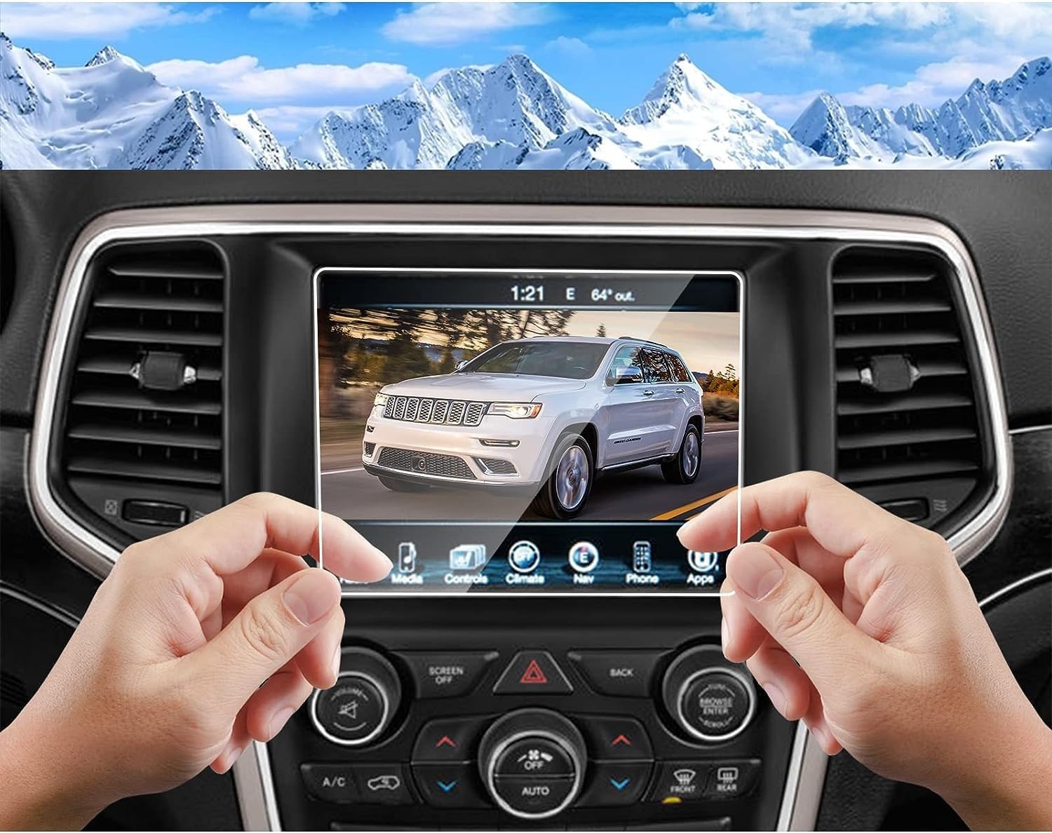 Auto Displayschutz Folie Für Jeep Für Renegade 8,4 Zoll 7 Zoll 2014-2019 2020 2021 2022 2023 LCD GPS Navigation Touchscreen Schutzfolie Aus Gehärtetem Glas(8.4inch) von KOEHXJ