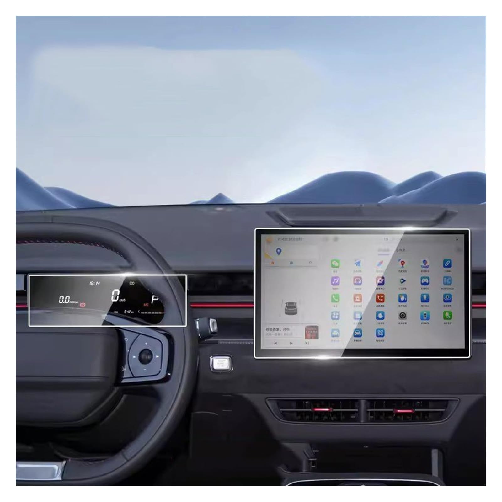 Auto Displayschutz Folie Für Jetour Für Dashing 2022 2023 12,8 Zoll Auto GPS Navigation Center Touch Display Und Armaturenbrett Displayschutzfolie Aus Gehärtetem Glas(GPS and Dashboard) von KOEHXJ