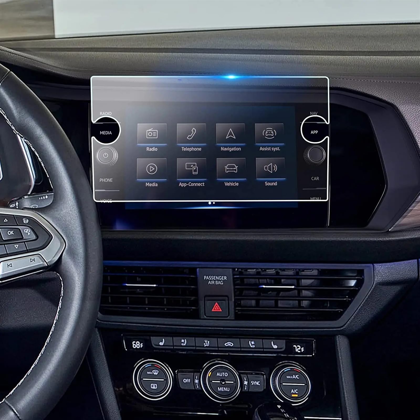 Auto Displayschutz Folie Für Jetta 2019 2020 2021 2022 2023 2024 8 Zoll Auto-Infotainment-Radio GPS-Navigation Innenraum Schutzfolie Aus Gehärtetem Glas von KOEHXJ