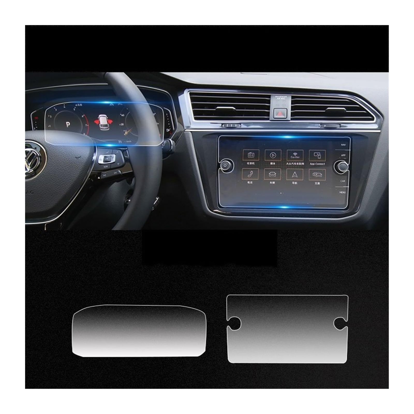 Auto Displayschutz Folie Für Tiguan 2019 2020 2021 2022 Auto Navigtion Gehärtetem Glas LCD Screen Schutz Film Aufkleber Schutz Dashboard(GPS and Instrument) von KOEHXJ