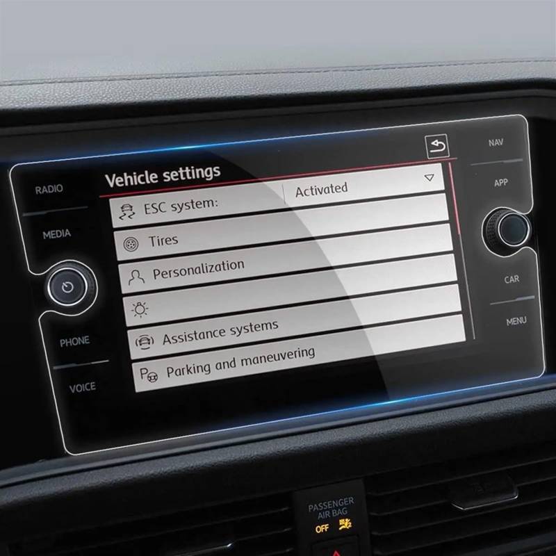 Auto Displayschutz Folie Für VW Für Taos 2022 2023 8 Zoll Navigation Displayschutzfolie Auto GPS Gehärtetes Glas Center Touchscreen Schutzfolie von KOEHXJ