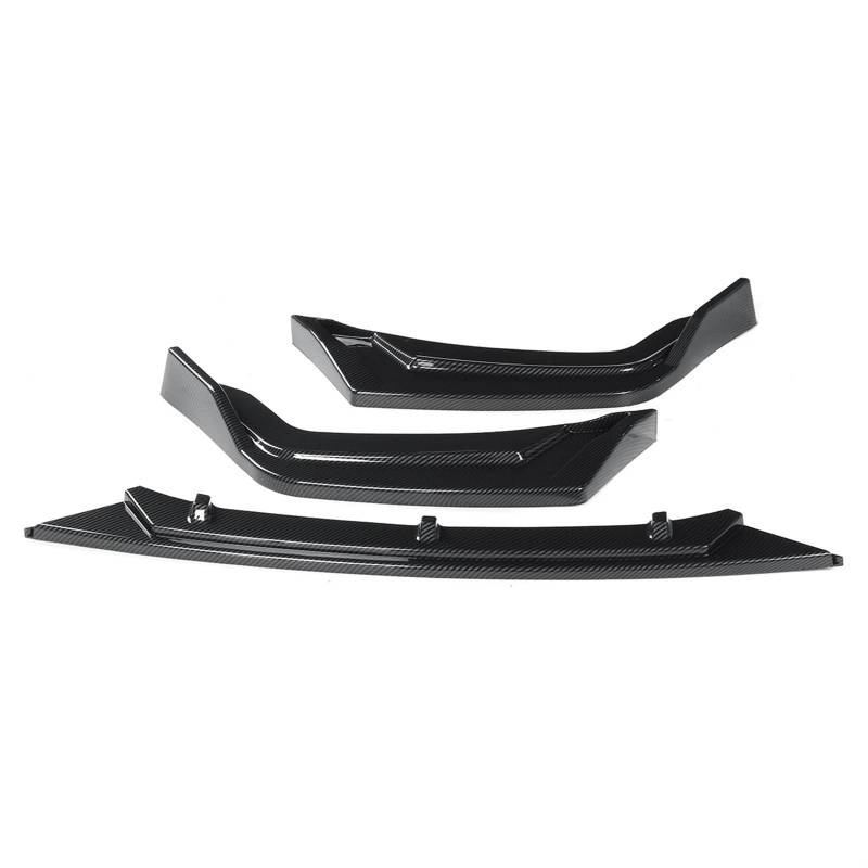 Auto Frontspoiler Lippe 3 Stück Auto Vorderen Stoßfänger Lip Deflektor Lippen Splitter Körper Kit Spoiler Schutz Abdeckung Für Civic Für Fließheck 2016 2017 2018 2019 2020(Carbon Fiber Look) von KOEHXJ