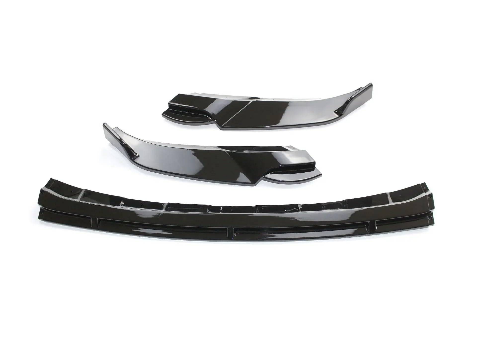 Auto Frontspoiler Lippe Auto Frontschürze Lip Spoiler Glänzend Schwarz Carbon Look Körper Kit Zubehör Für VW Für T-ROC Für TSI Für TDI 2017-2020 2021 2022(Glossy Black) von KOEHXJ