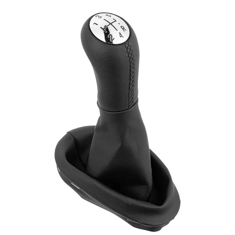 Auto Schaltknauf 5 Gang Leder Schaltknauf Hebel Shifter Boot Abdeckung Auto Innen Zubehör Für Clio 2 II Für Megane 2 II Für Kangoo GangAuto Schaltknauf Abdeckung(Black Stitching Suit) von KOEHXJ