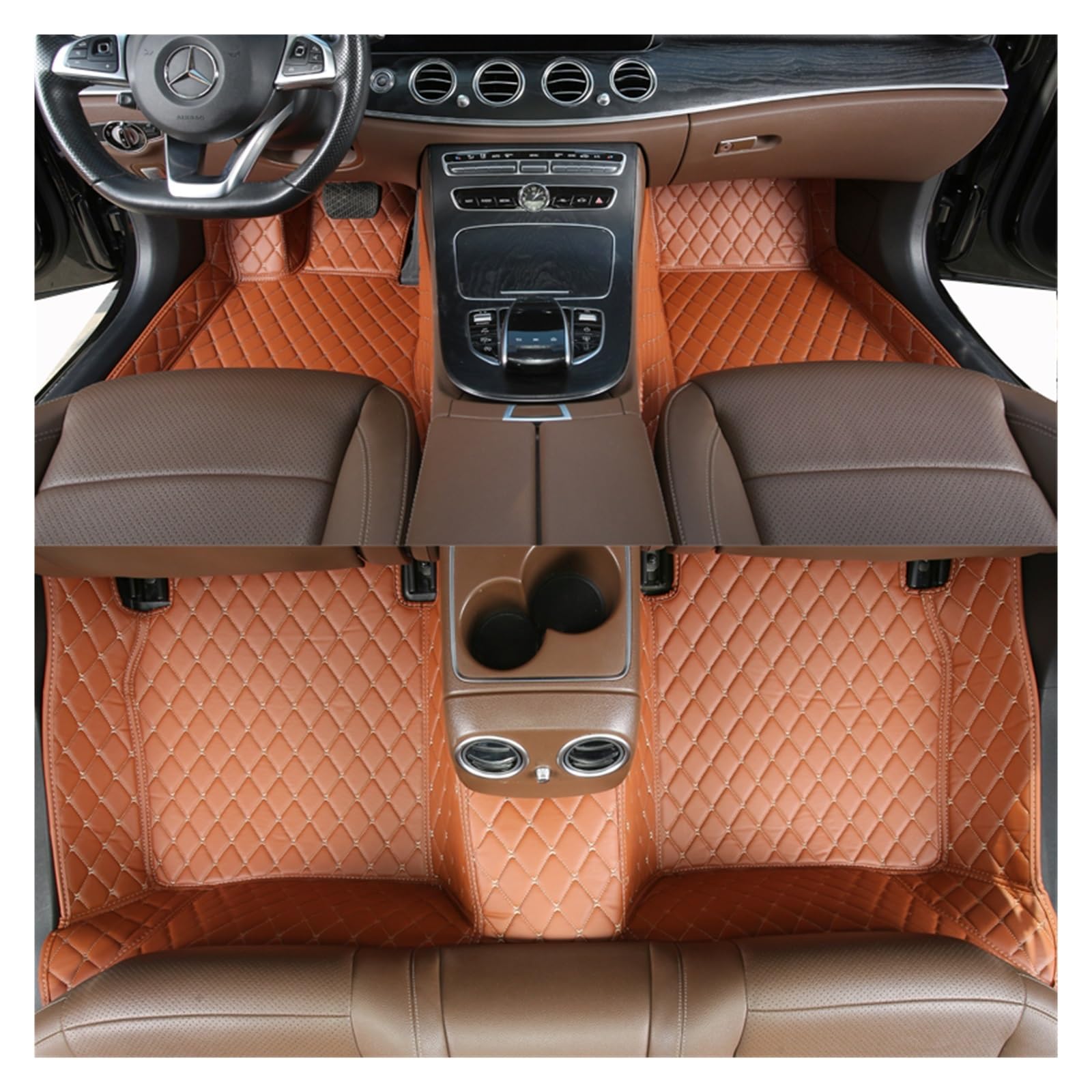 Autofußmatten Auto-Bodenmatte Aus Leder Teppich Fußpolster Autoteppich Für Lifan Für X60 2011 2012 2013 2014 2015 2016 2017 2018 Automatten(Brown) von KOEHXJ