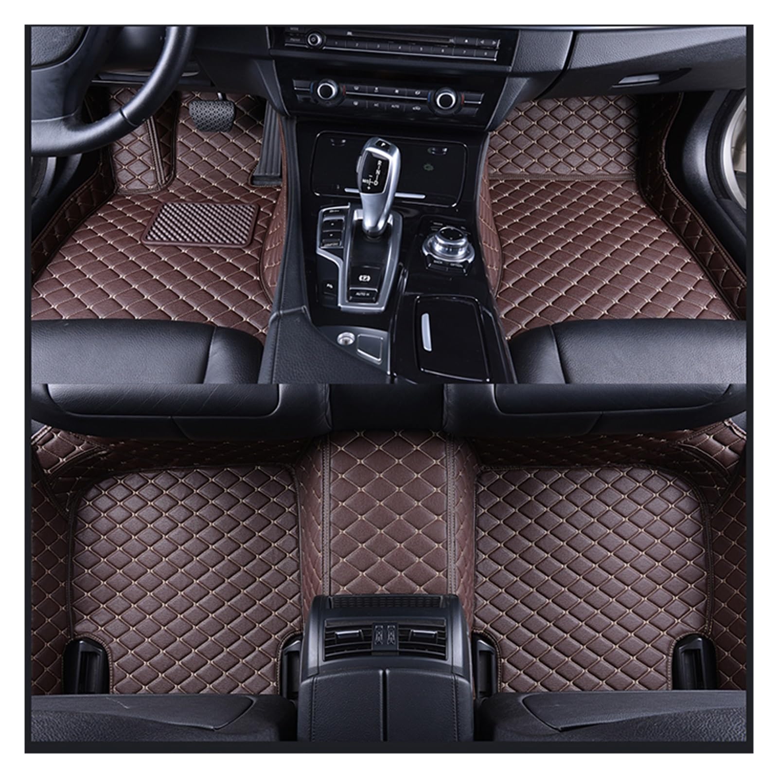 Autofußmatten Auto-Bodenmatten Bodenmatten Teppiche Autozubehör Für Peugeot 2008 2014 2015 2016 2017 2018 2019 Automatten(Coffee,Right Hand Driver) von KOEHXJ