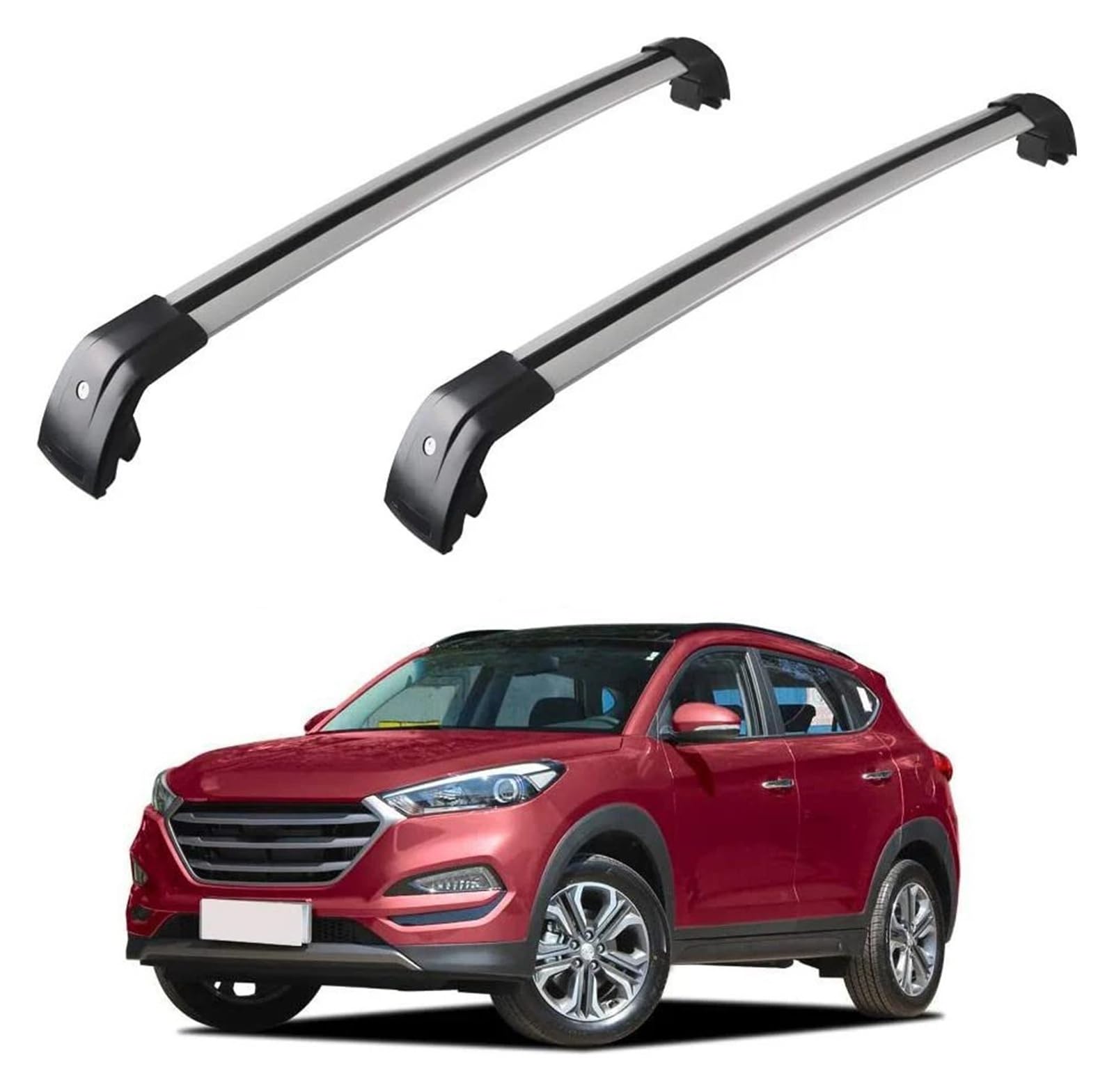 Dachträger für Reling 1 Satz Dachträger Für Hyundai Für Tucson Für SUV 2016 2017 2018 2019 2020 2021 2022 2023 Autoschienen Dachträger Mit Seitenschienen Diebstahlsicherung Dachträger Querträger von KOEHXJ