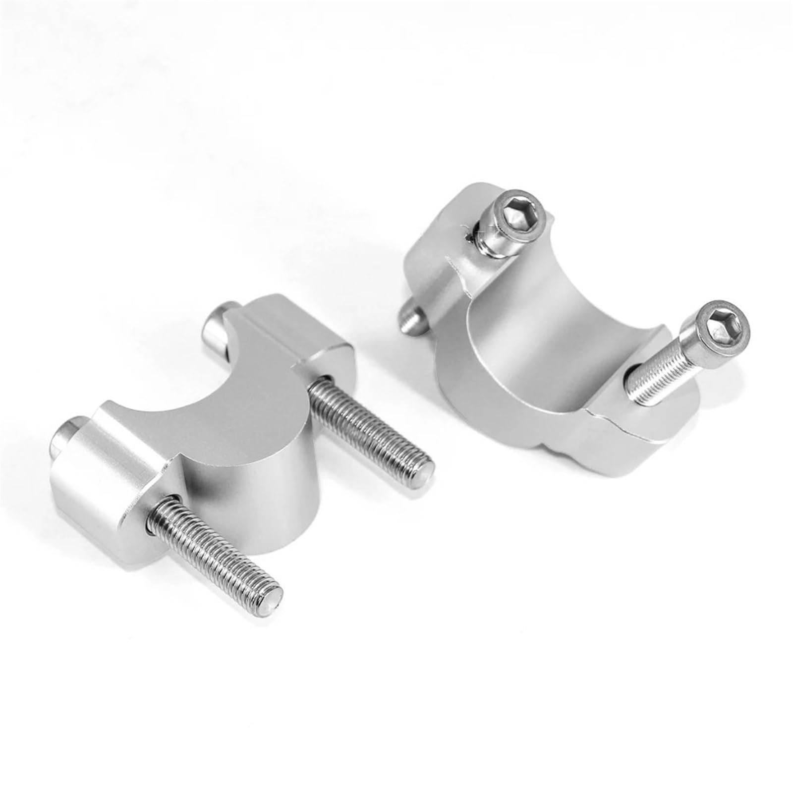 Lenker-Riser-Klemmhalterung Für TRACER9 Tracer 9 GT 2021 2022 - Aluminium Lenker Riser Clamp Adapter Lenker Heighten Motorrad Zubehör(Silver) von KOEHXJ