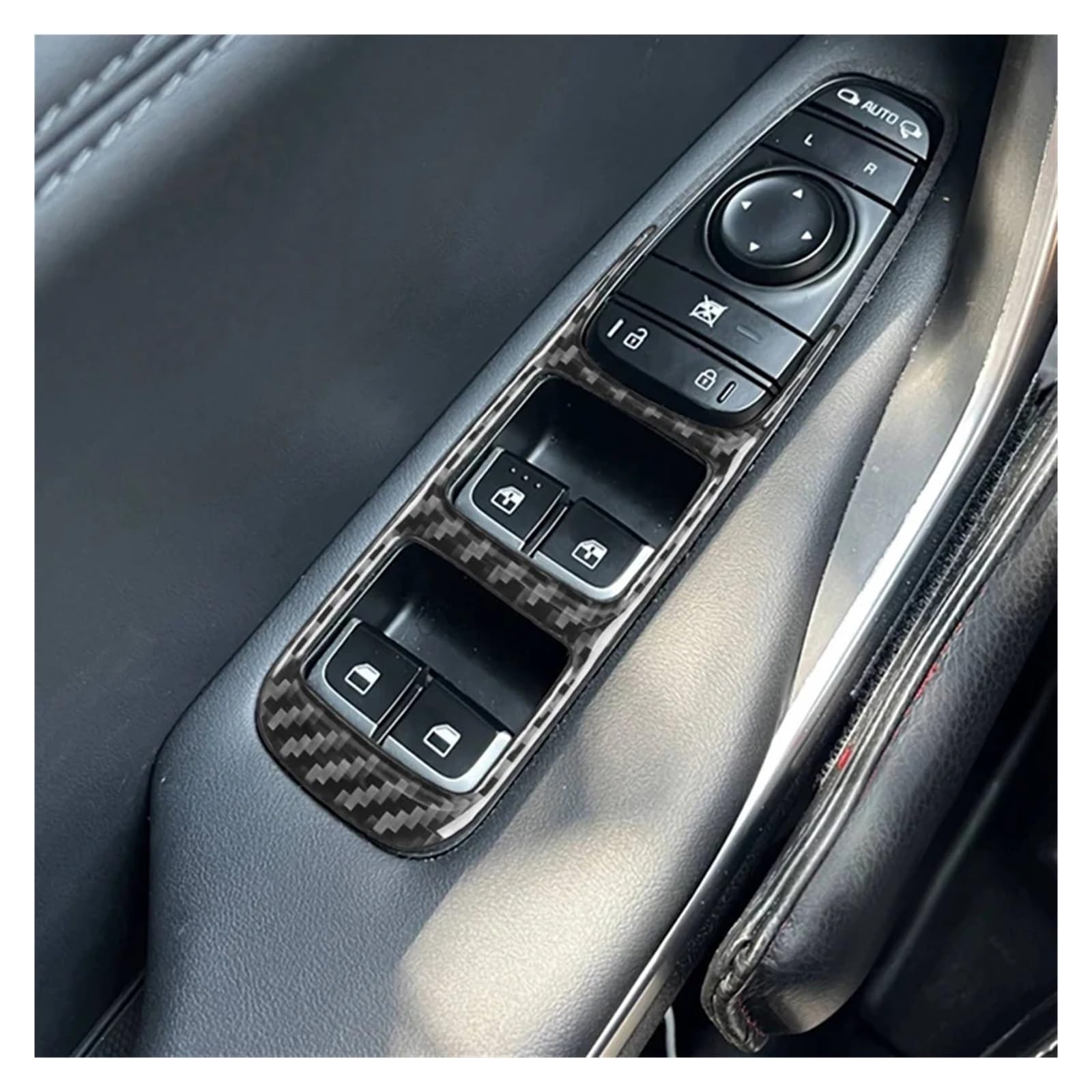 Mittelkonsole Dekor Auto-Innenfensterglas-Lift-Schalterfeld-Rahmenabdeckung Zieraufkleber Für Kia Für Stinger 2019 2020 2021 2022 2023 Navigation Panel Trim von KOEHXJ