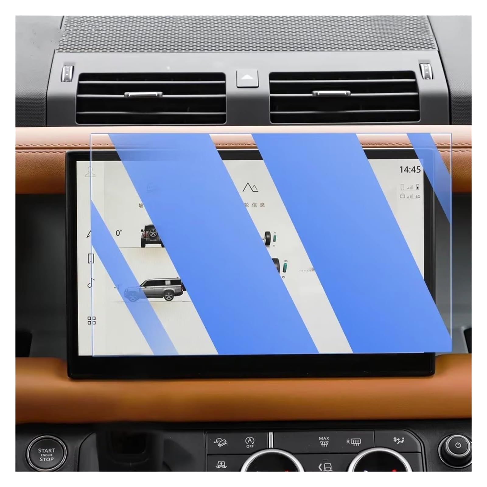 Navigation Schutzfolie Für Land Für Rover Für Defender 2022 2023 2024 Auto GPS Navigation Film LCD Screen Schutz Film Anti-Scratch-Film GPS-Navigationsfilm(Blue 10Inch) von KOEHXJ