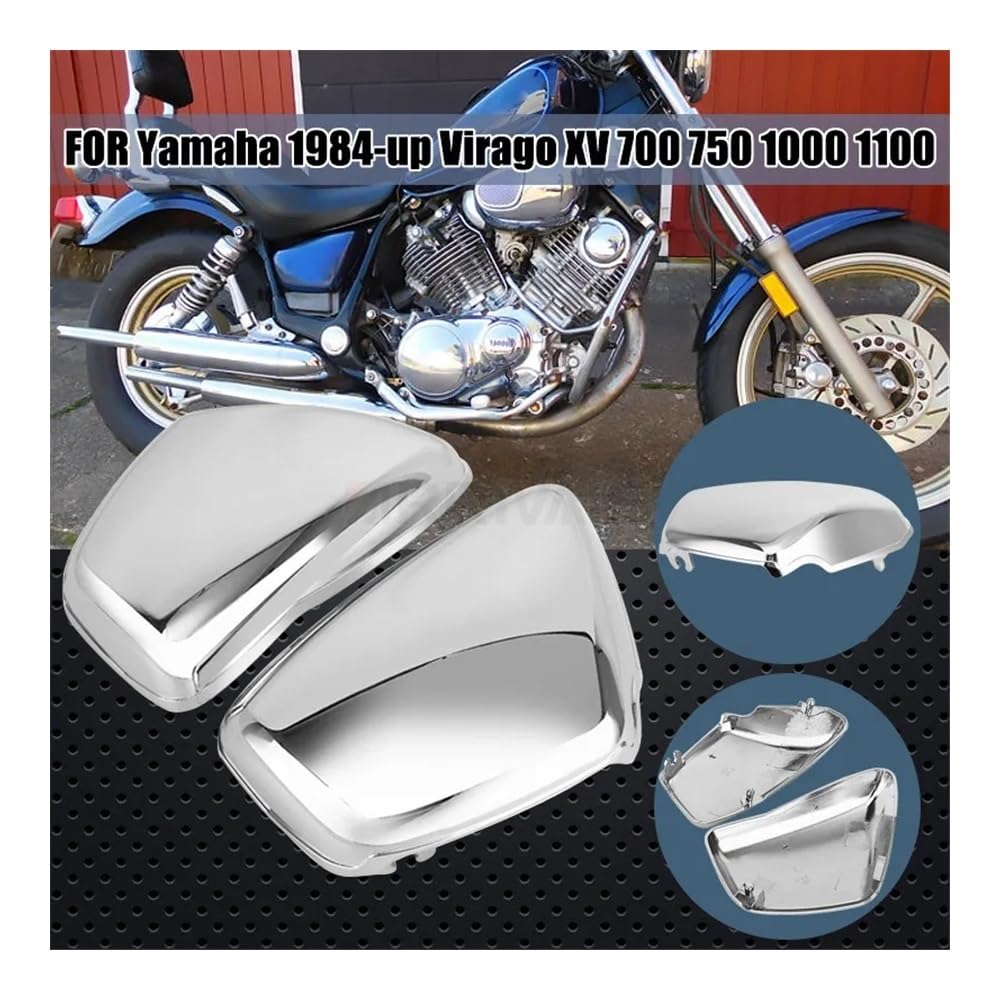 Motorradverkleidung Chrome Moto Links Rechts Seite Batterie Verkleidung Abdeckung Für Ya&maha XV700 750 1000 1100 Virago 1984-Up Motorrad Zubehör von KOERBGDYM