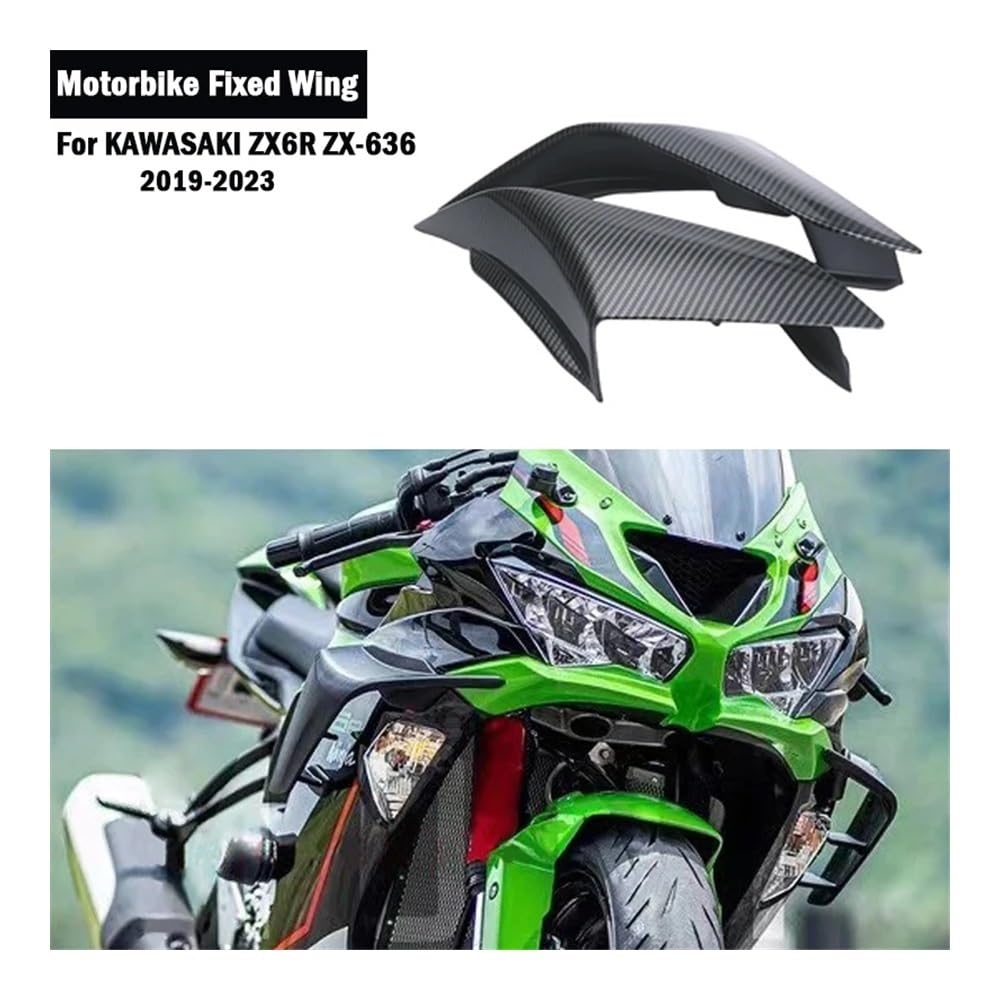 Motorradverkleidung Für Ka&wasaki Ninja636 ZX-6R 2019 2020 2021 2022 Motorrad Fester Wind Flügel NI&NJA 636 ZX 6R Aerodynamische Spoiler Winglets Verkleidung von KOERBGDYM