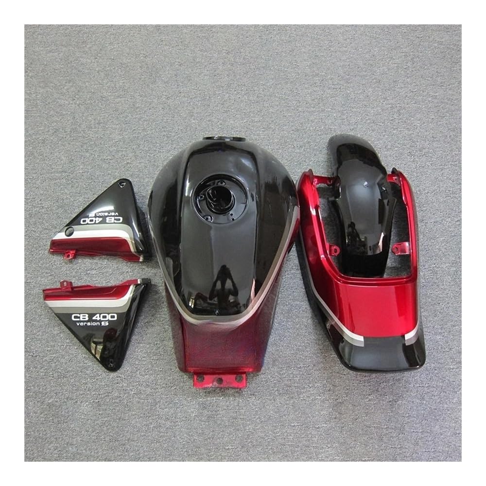 Motorradverkleidung Passen Sie das Lackverkleidungsset für Ho&nda CB400 1992 1993 1994 Verkleidungen CB 400 92 93 94 Schwarz Rot Motorradgehäuse an von KOERBGDYM