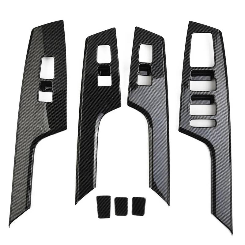 KOIAMVZW [Replacement] Trim Griff Schüssel Abdeckung Tür Teile Innen Dekoration 7Pcs ABS Schwarz Carbon Faser Stil for Kia EV6 2021 up von KOIAMVZW