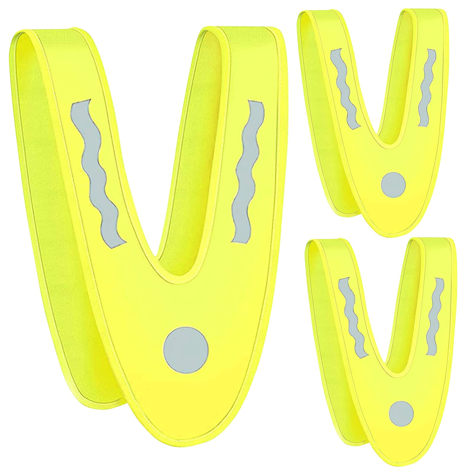 3 Stück Warnwesten Kinder, V Form Signalkragen Reflektierende Weste, Reflektorweste Kinder, Kinder Warnwesten, Sicherheitsweste, Reflektor Kragen Bekleidungsset, Pannenweste fürJungen & Mädchen von KOIROI