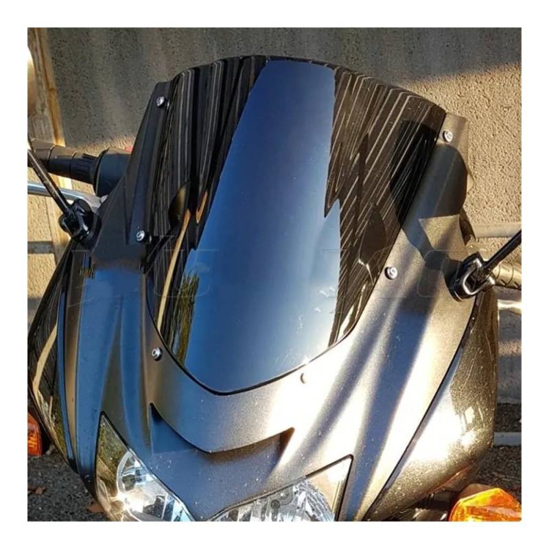 Windschild Motorrad Double Bubble Windschutzscheibe Windschutz Bildschirm Für K&awasaki Z750S Z 750S Z750 S Schwarz 2004 2005 2006 2007 Motorrad Windabweiser (Color : Black 1) von KOLEV