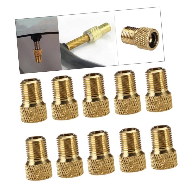 KOMBIUDA 12st Pumpenadapter Ventiladaptersatz Luftkompressor Armaturen Fahrradadapter Zum Schrader-konverter Schrader-Adapter Französischer Mundkonverter Golden von KOMBIUDA