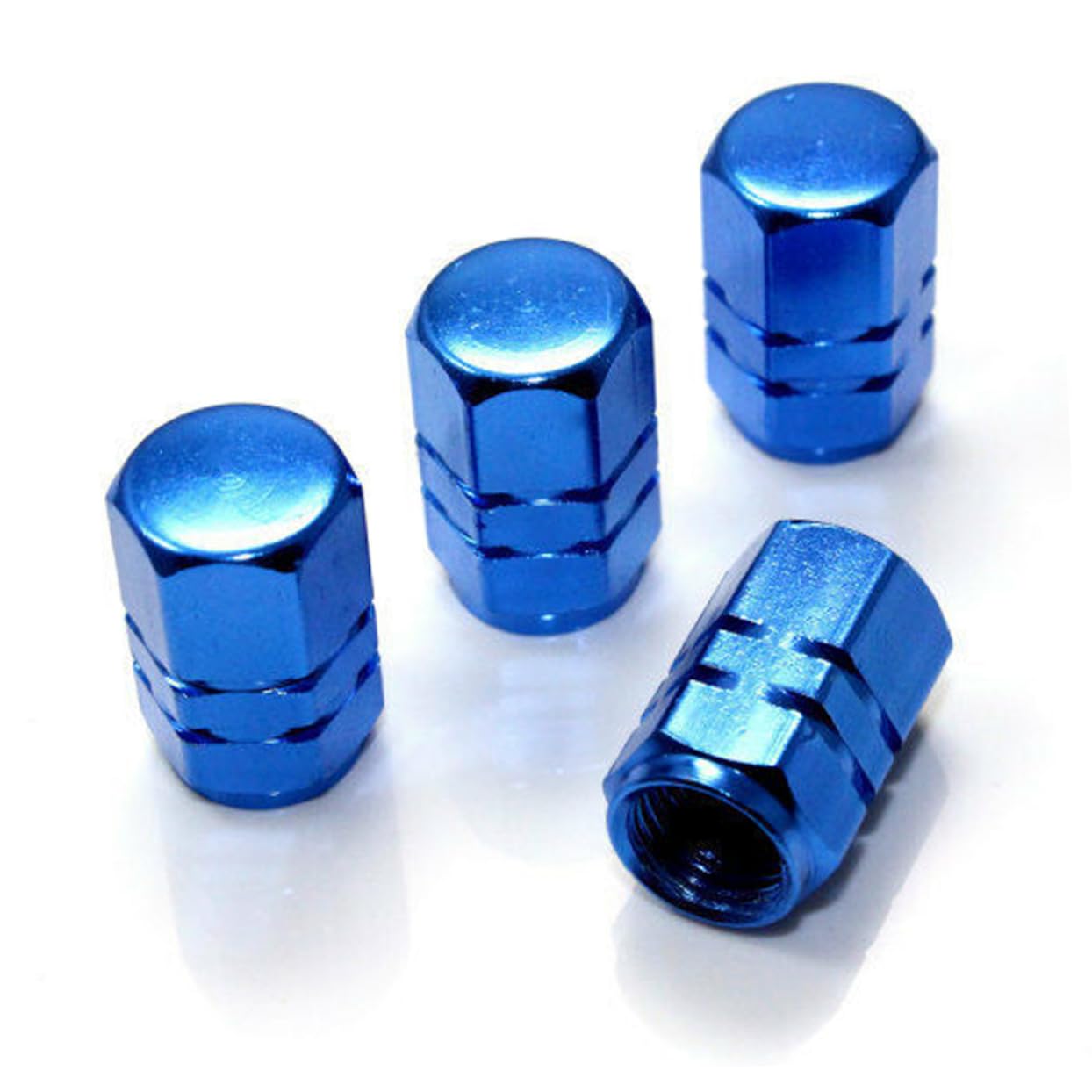 KOMBIUDA 4 Stück Aluminium car tire Valve caps reifenventilkappen Reifenventilabdeckung ventildeckel ventil Kappe Autoreifenventilkappe Reifenventilabdeckkappe Fahrrad Blue von KOMBIUDA