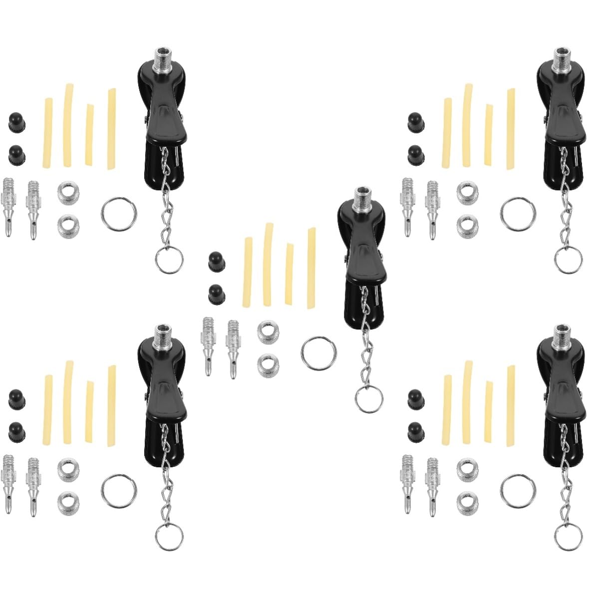 KOMBIUDA 5 Sets Fahrrad Luftpumpen Adapter Set Elektrisches Fahrrad Autozubehör Reifen Luftfutter Fahrrad Ventilstecker Aufblasbares Spannfutter Reifenventilstopfen von KOMBIUDA