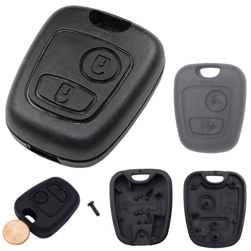 KONIKON Autoschlüssel Auto Schlüsselgehäuse Gehäuse Schlüssel Fernbedienung 2 Tasten Tastenfeld Key Shell case Rubber pad Funk Ersatzgehäuse Ersatz Neu von KONIKON