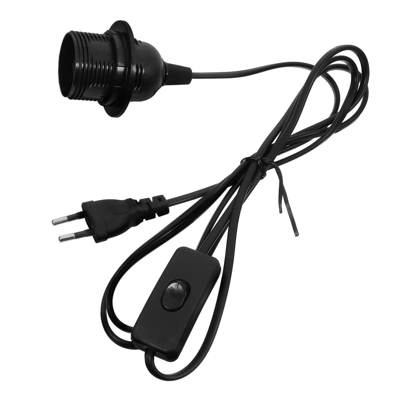 KONTONTY Verlängerungskabel Mit E14 Lampenfassung Und Schnurschalter Schwarze Pendelleuchte Für Innen Und Außenbereich EU Stecker Geeignet Für AC220 von KONTONTY