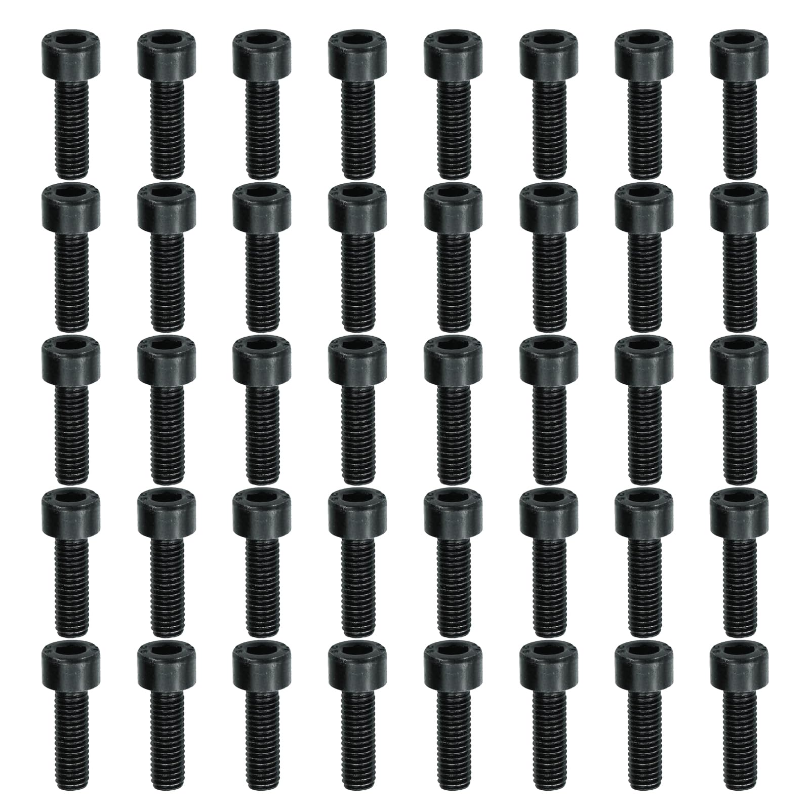 KOOLEVER 40pcs Fahrradschrauben M5 x 16 mm, Bike Flaschenhalterung Schrauben, MTB Mountain Road Fahrrad Stem Bolzen für Mountainbike, Rennrad und Tourenrad (Schwarz) von KOOLEVER