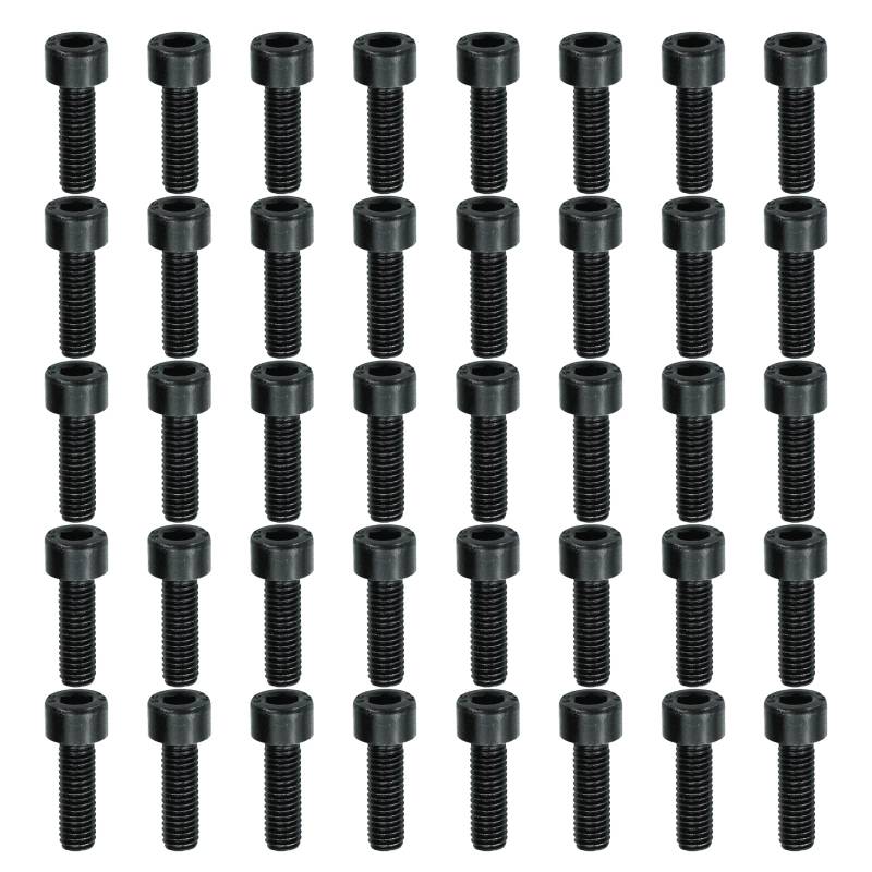 KOOLEVER 40pcs Fahrradschrauben M5 x 16 mm, Bike Flaschenhalterung Schrauben, MTB Mountain Road Fahrrad Stem Bolzen für Mountainbike, Rennrad und Tourenrad (Schwarz) von KOOLEVER