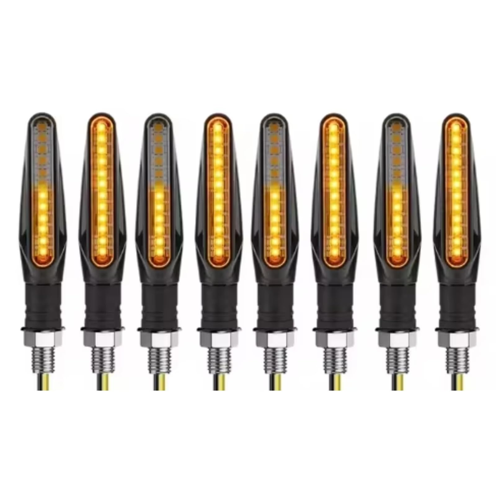 KOPQTEC Motorrad Blinker 12V Motorrad-Blinker Bernsteinfarbenes Eingebautes Relais 10mm Blinkende Wasserflusslampe Universelles Motorrad-Blinkerlicht-Zubehör(8Pcs) von KOPQTEC