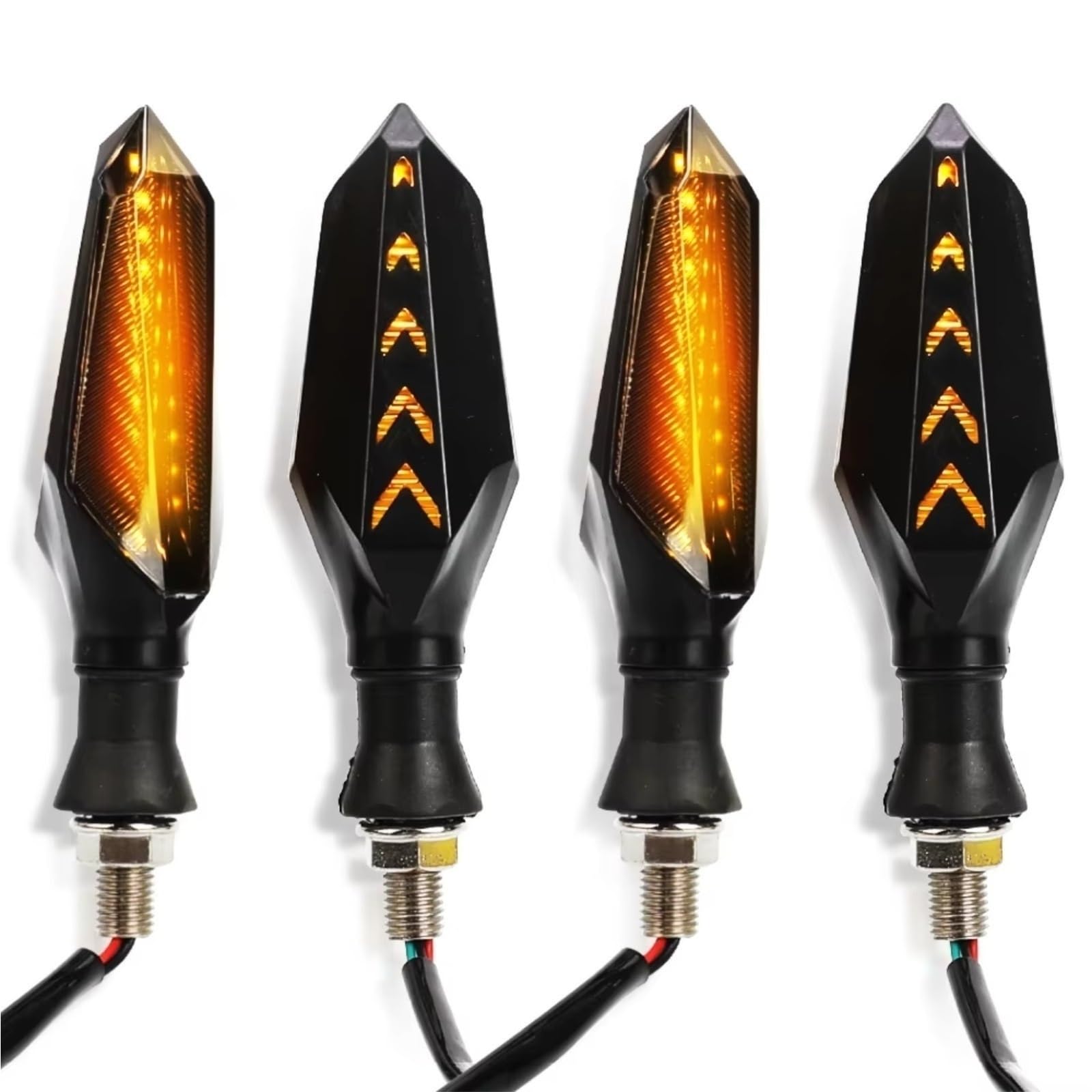 KOPQTEC Motorrad Blinker Für Ninja Für ZX-6R Für ZX-7R Für ZX-9R Für ZX-10R Für ZX-12R Für ZX-14R 4 Stück Motorrad Blinker Lichter Blinker Anzeige Blinkleuchte(Yellow) von KOPQTEC