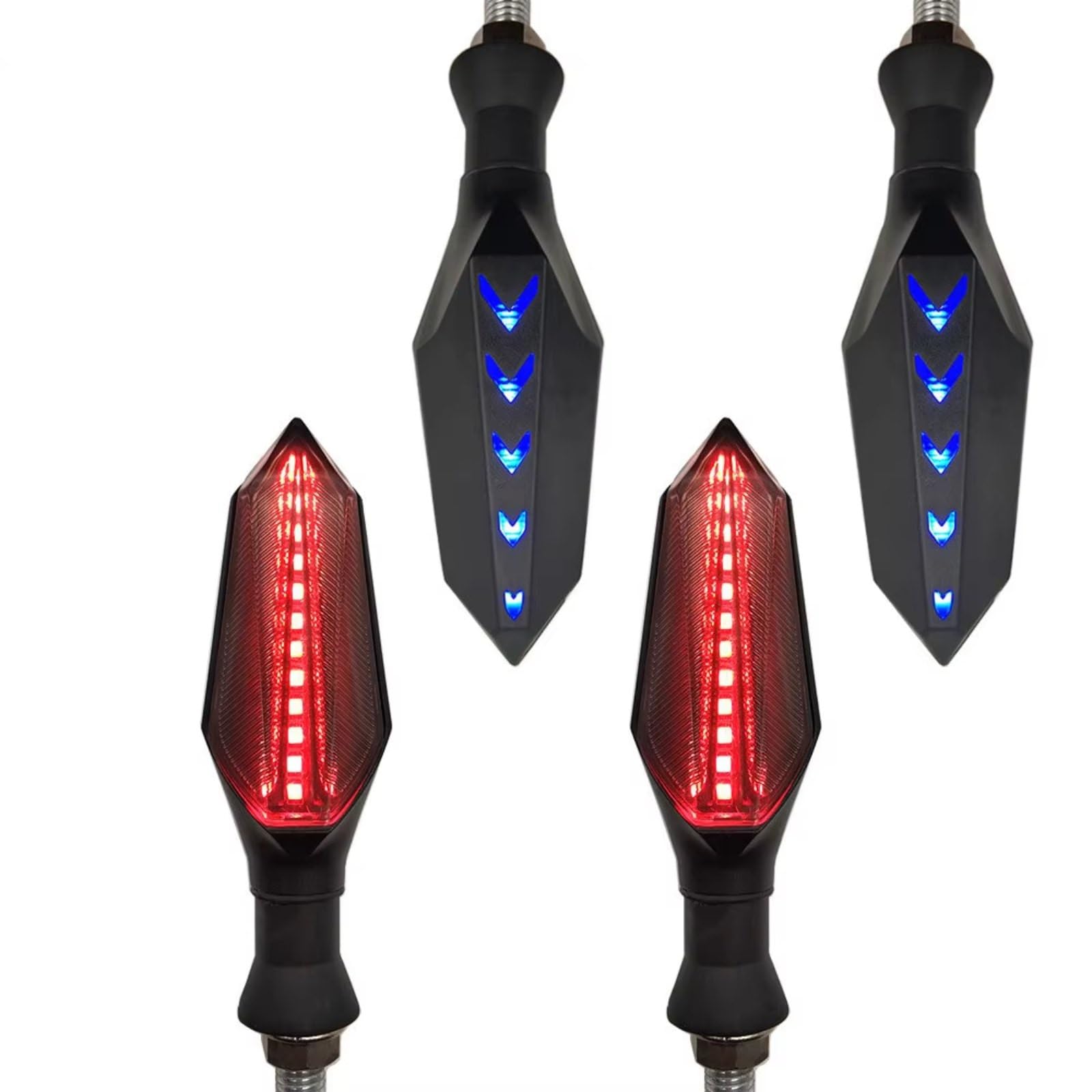 KOPQTEC Motorrad Blinker Für Z750 Für Z750R Für Z750S Für Z1000SX Für Ninja 300 Für EX300 Motorrad Blinker Fließende Blinkende Anzeige Zubehör(Red,2 Pair) von KOPQTEC