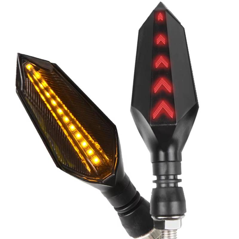 KOPQTEC Motorrad Blinker Kompatibel Mit Suzuki Für GSF650 Für Bandit 2005 2006 Motorrad-Blinker Rücklicht Blinker Fließendes Wasser Blinker Zubehör(Red) von KOPQTEC