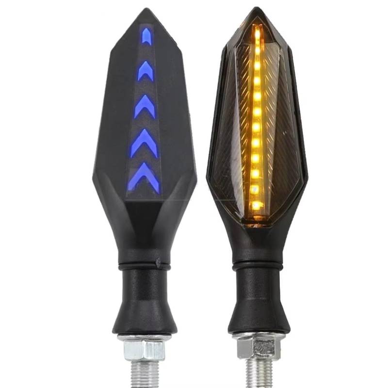 KOPQTEC Motorrad Blinker Kompatibel Mit Yamaha Für MT-03 Für MT-07 Für MT-09 Für MT-10 Universal Motorrad Blinker Licht Blinker Zubehör(Blue,2piece) von KOPQTEC