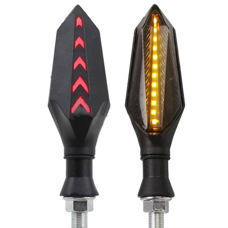 KOPQTEC Motorrad Blinker Kompatibel Mit Yamaha Für MT-03 Für MT-07 Für MT-09 Für MT-10 Universal Motorrad Blinker Licht Blinker Zubehör(Red,2piece) von KOPQTEC