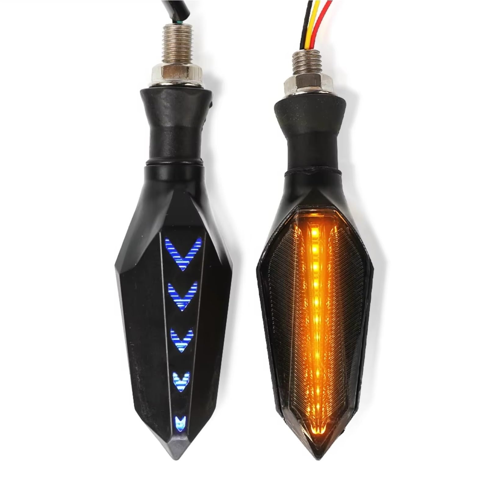 KOPQTEC Motorrad Blinker Kompatibel Mit Yamaha Für YZFR3 2015 2016 2017 Motorrad-Blinker Blinker Vorne Blinker Kennzeichenleuchte Hinten(Blue) von KOPQTEC