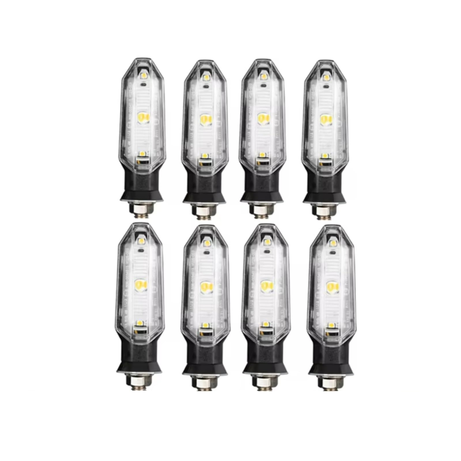 KOPQTEC Motorrad Blinker Motorrad-Blinker 12V Bernsteinlicht 3000 K Motorrad-Blinker Blinker Universal-Motorrad-Blinker Zubehör(8pcs-Transparent) von KOPQTEC