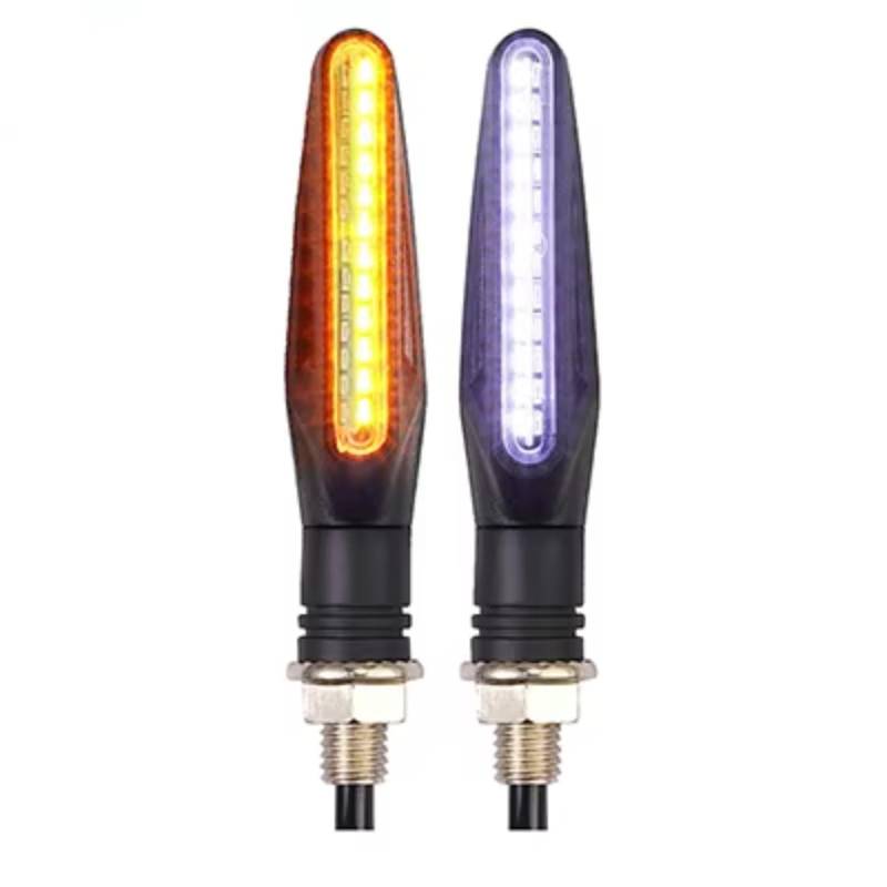 KOPQTEC Motorrad Blinker Motorrad-Blinker Licht Fließendes Wasser Blinker IP67 Blinkende Anzeige Biegsames Rücklicht Universal-Motorrad-Blinker(2pcs DRL) von KOPQTEC