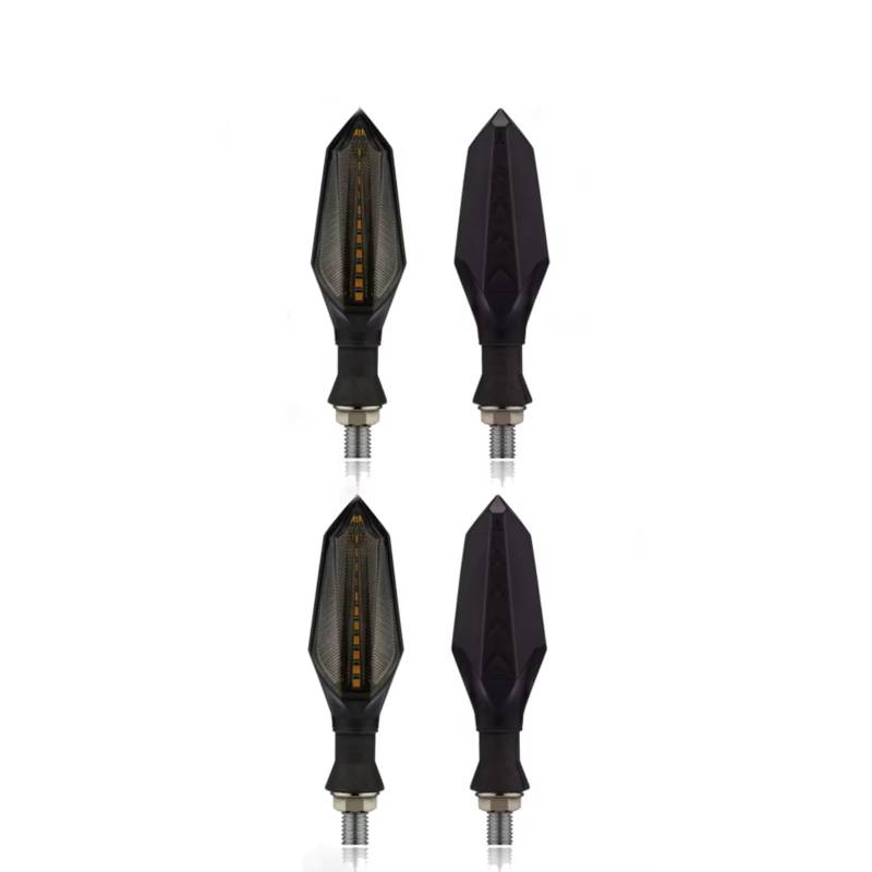 KOPQTEC Motorrad Blinker Motorrad M10 Universal Blinker Anzeige Bernstein Licht 12V Fließende Sequentielle Pfeil Lichter Motorrad Blinker Lampe Zubehör(4PCS) von KOPQTEC