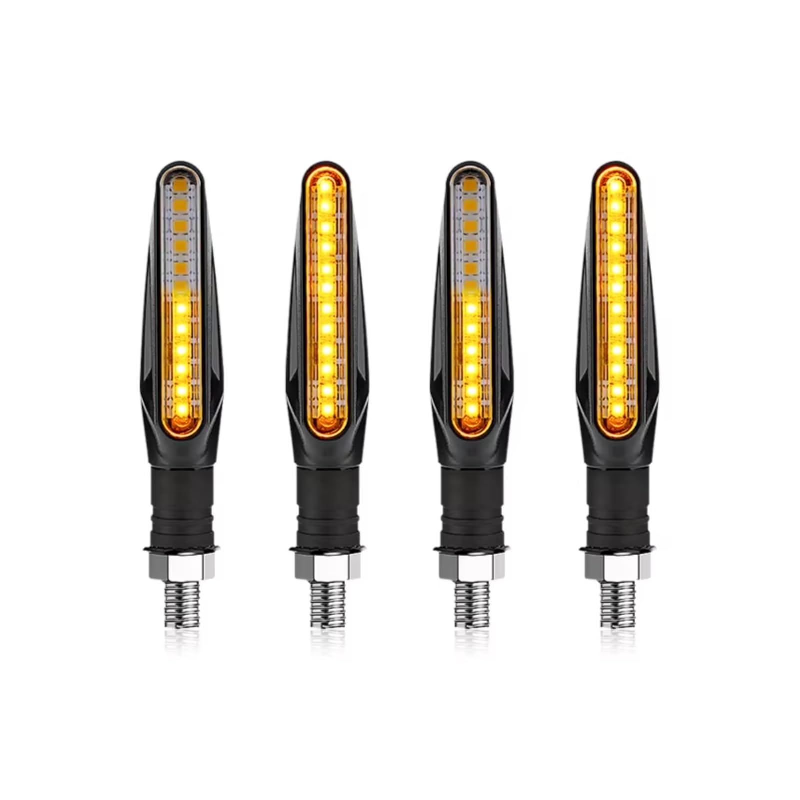 KOPQTEC Motorrad Blinker Universal Motorrad Blinker Licht Bernstein Blinker Fließende Wasser Eingebautes Relais Blinker Lampe Motorrad Blinkende Lichter Zubehör(4 Pcs) von KOPQTEC