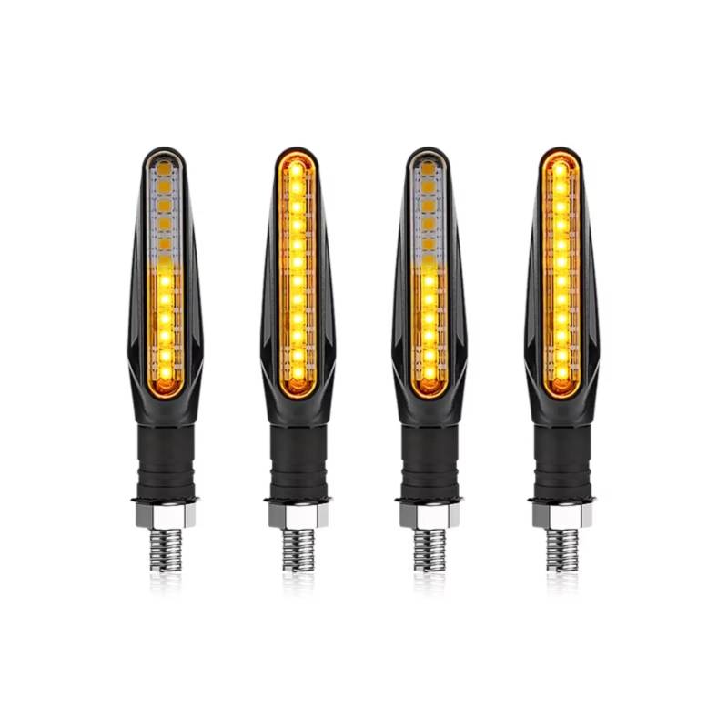 KOPQTEC Motorrad Blinker Universal Motorrad Blinker Licht Bernstein Blinker Fließende Wasser Eingebautes Relais Blinker Lampe Motorrad Blinkende Lichter Zubehör(4 Pcs) von KOPQTEC