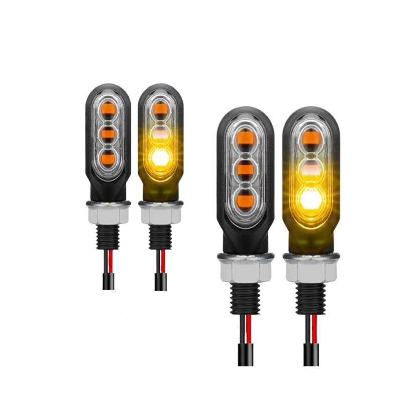 KOPQTEC Motorrad Blinker Universal Motorrad Blinker Licht Blinkende Lampe Indikatoren 12V Bernstein Bremslicht Motorrad Blinkende Lichter Signal Lampe 10mm(Clear,4pcs) von KOPQTEC