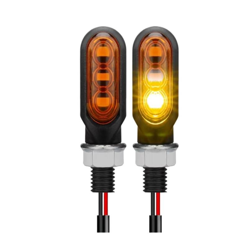 KOPQTEC Motorrad Blinker Universal Motorrad Blinker Licht Blinkende Lampe Indikatoren 12V Bernstein Bremslicht Motorrad Blinkende Lichter Signal Lampe 10mm(Yellow,2pcs) von KOPQTEC