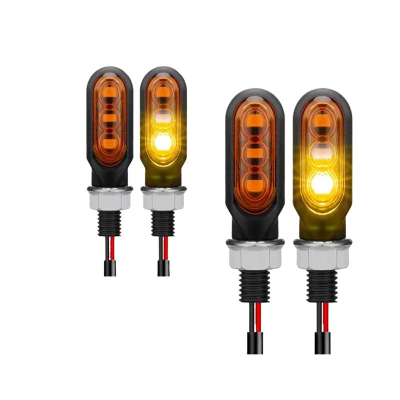 KOPQTEC Motorrad Blinker Universal Motorrad Blinker Licht Blinkende Lampe Indikatoren 12V Bernstein Bremslicht Motorrad Blinkende Lichter Signal Lampe 10mm(Yellow,4pcs) von KOPQTEC